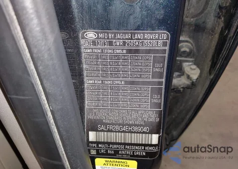 2014 Land Rover Lr2 z USA, uszkodzony, nr VIN SALFR2BG4EH389040